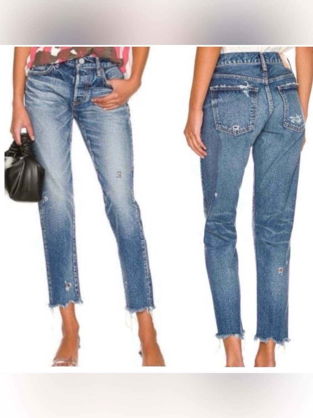 Moussy Vintage Howa Frayed Ankle Crop Skinny Jeans
